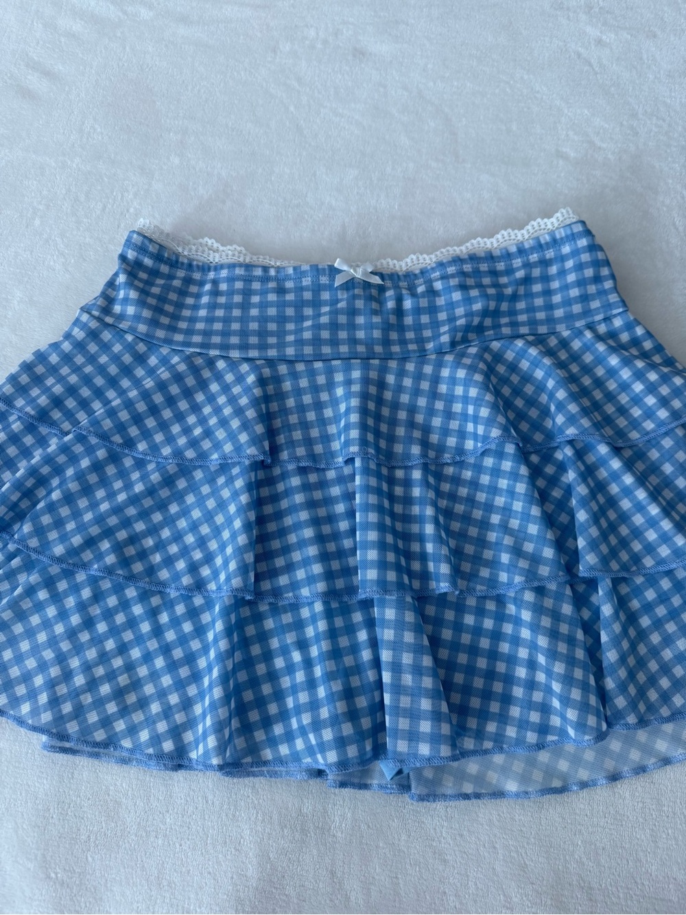 Bear Dance Blue Gingham Women’s Skort Size Medium E17